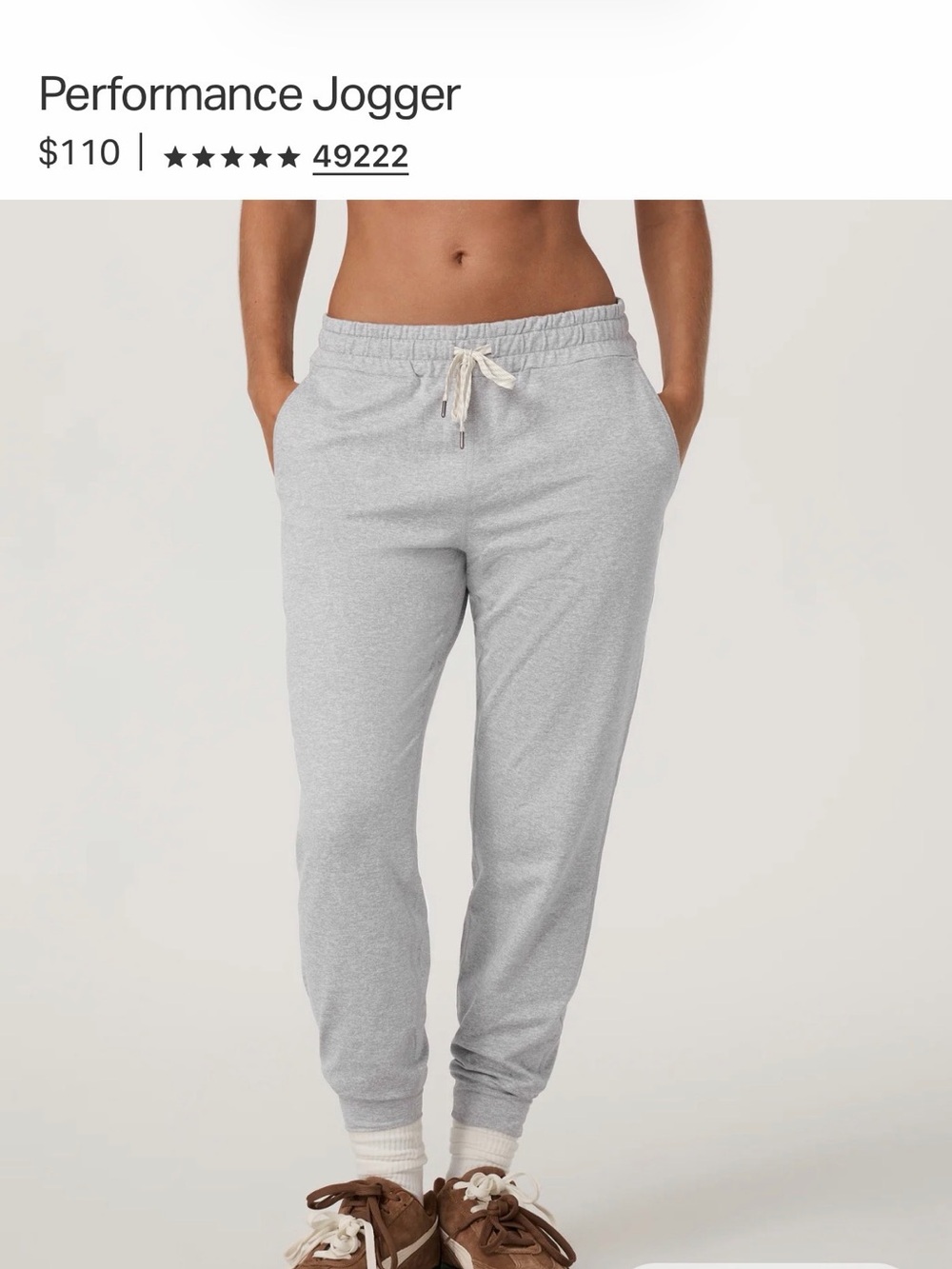 Vuori Performance Jogger - Light Gray - size M - Like New Condition!